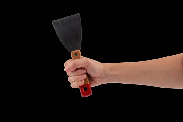 Putty Knife Tool Isolated Black Background — Fotografie, imagine de stoc