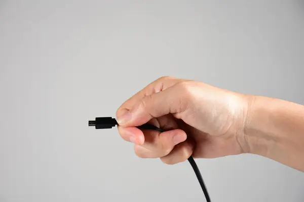Micro Usb Kábel Elszigetelt Fehér Háttér — Stock Fotó