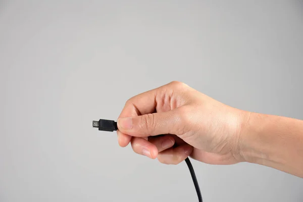 Micro Usb Kabel Geïsoleerd Witte Achtergrond — Stockfoto