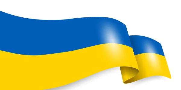 Ukrayna bayrağı beyaz arkaplanda izole edildi. Ukrayna Ebedi Konsept Sancak. Soyut sarı ve mavi arka plan. Vektör illüstrasyonu