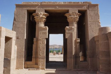 Beautiful architecture at Philae temple, Aswan, Egypt clipart