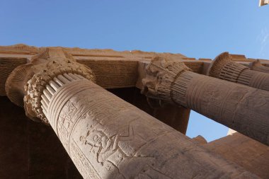 Impressive columns at Philae Temple, Aswan, Egypt clipart