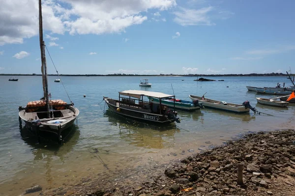 Dhows Anchor Shela Wyspie Lamu Kenii — Zdjęcie stockowe