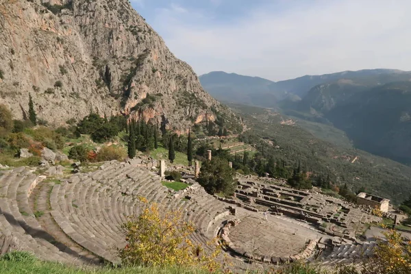 Pemandangan Yang Menakjubkan Belakang Panggung Teater Delphi Yang Terkenal Itu — Stok Foto