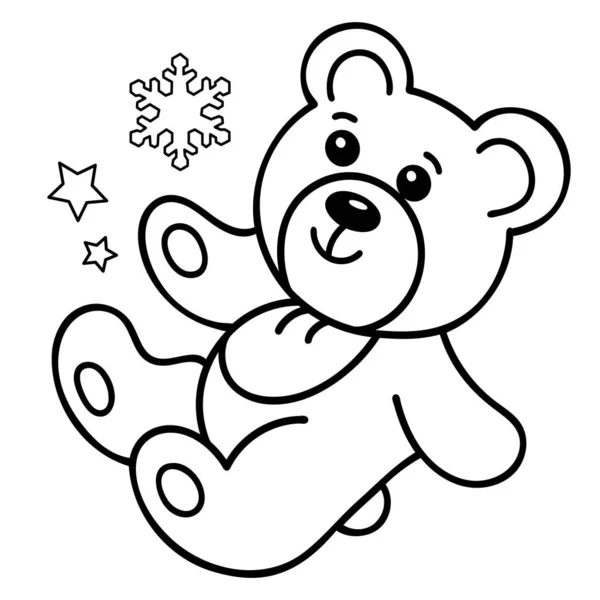 Zbarvení Stránky Obrys Malého Plyšového Medvídka Omalovánky Pro Děti — Stockový vektor