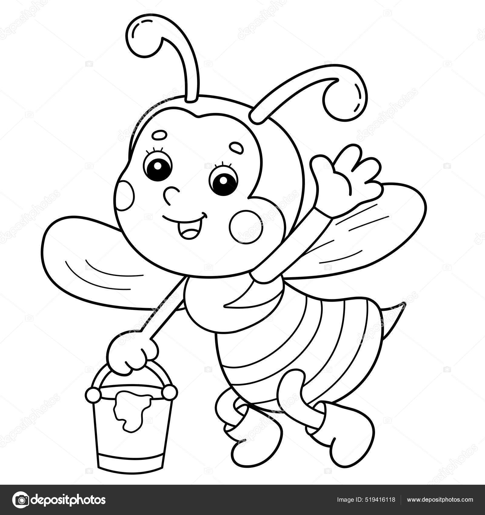 Páginas para colorir abelhas para crianças