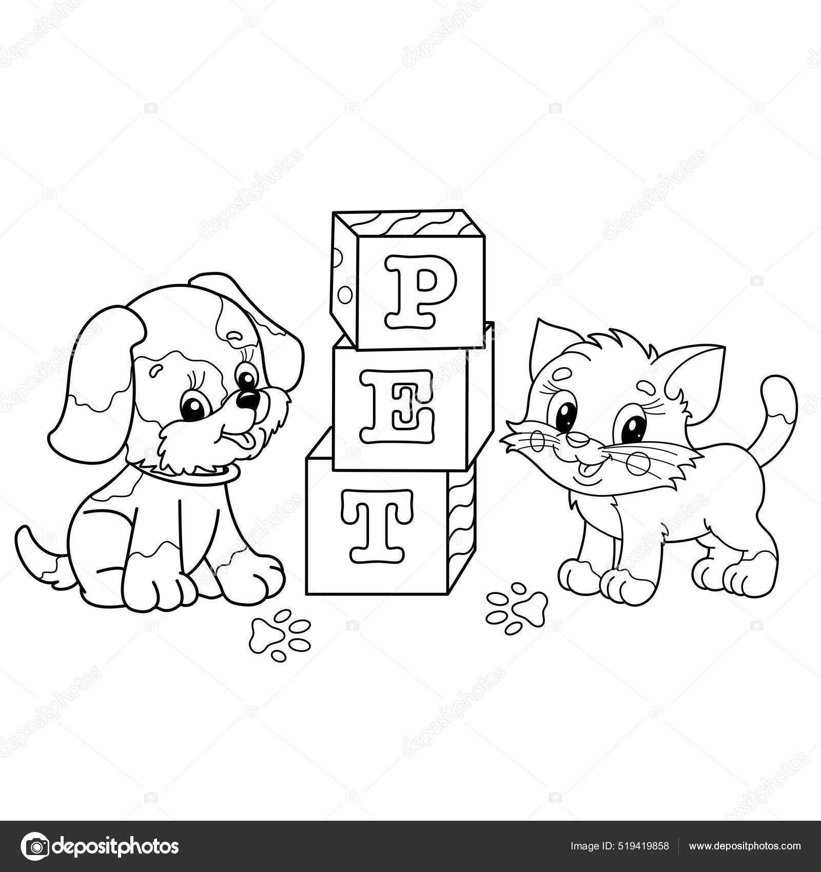 kitten puppy coloring pages