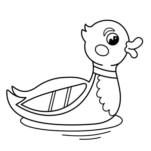 Desenho Desenho Desenho Animado Pato Animais Quinta Livro Para Colorir —  Vetores de Stock