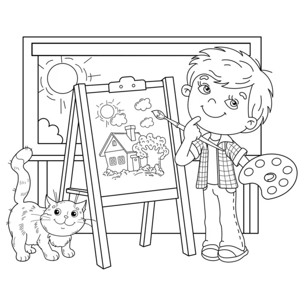 Coloring book, Easel stock vector. Illustration of brush - 116389316