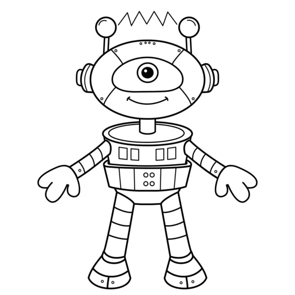 Kolorowanki Strona Zarys Kreskówki Robota Dla Dzieci Wektor Kolorowanki Dla — Wektor stockowy