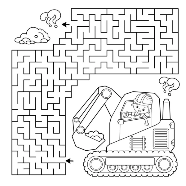 Labyrinthe Jeu Labyrinthe Puzzle Coloriage Aperçu Pelle Sur Chenilles Dessin — Image vectorielle