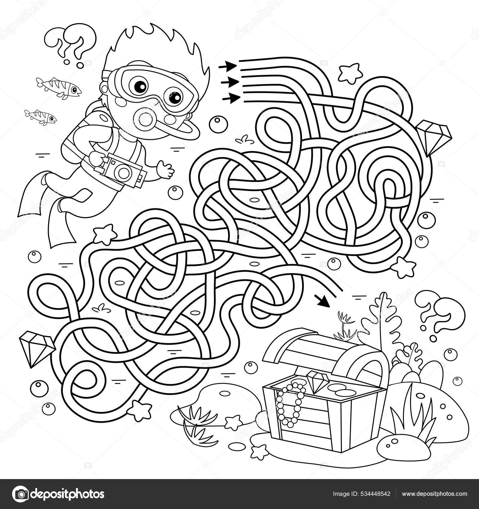 Jeu De Labyrinthe Ou De Labyrinthe. Puzzle. Route Enchevêtrée. Page De  Coloriage Plan Des Constructeurs De Dessins Avec Mortier En Illustration de  Vecteur - Illustration du page, activité: 234711495