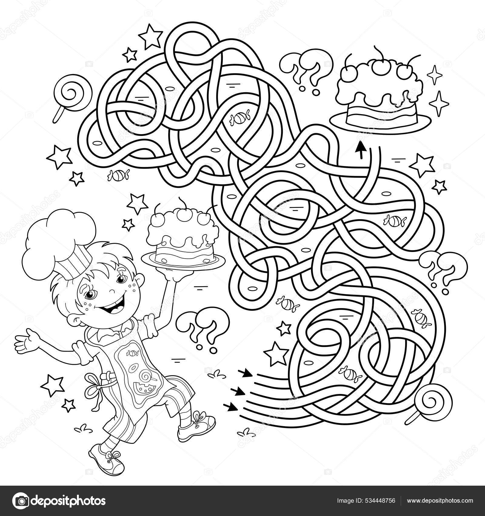 Desenho De Jogo Labirinto Cobra Dos Desenhos Animados Colorir