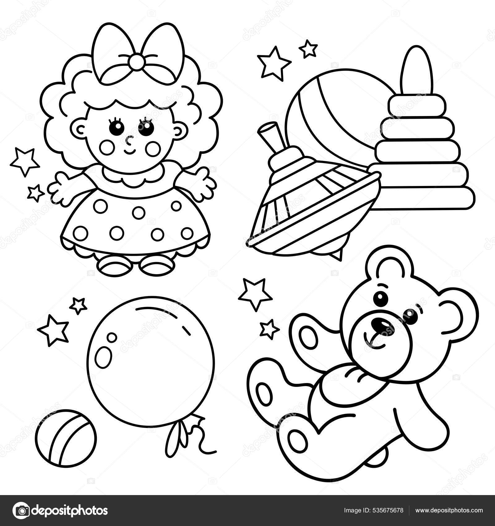 Sugestões de desenhos para colorir com o tema brinquedos