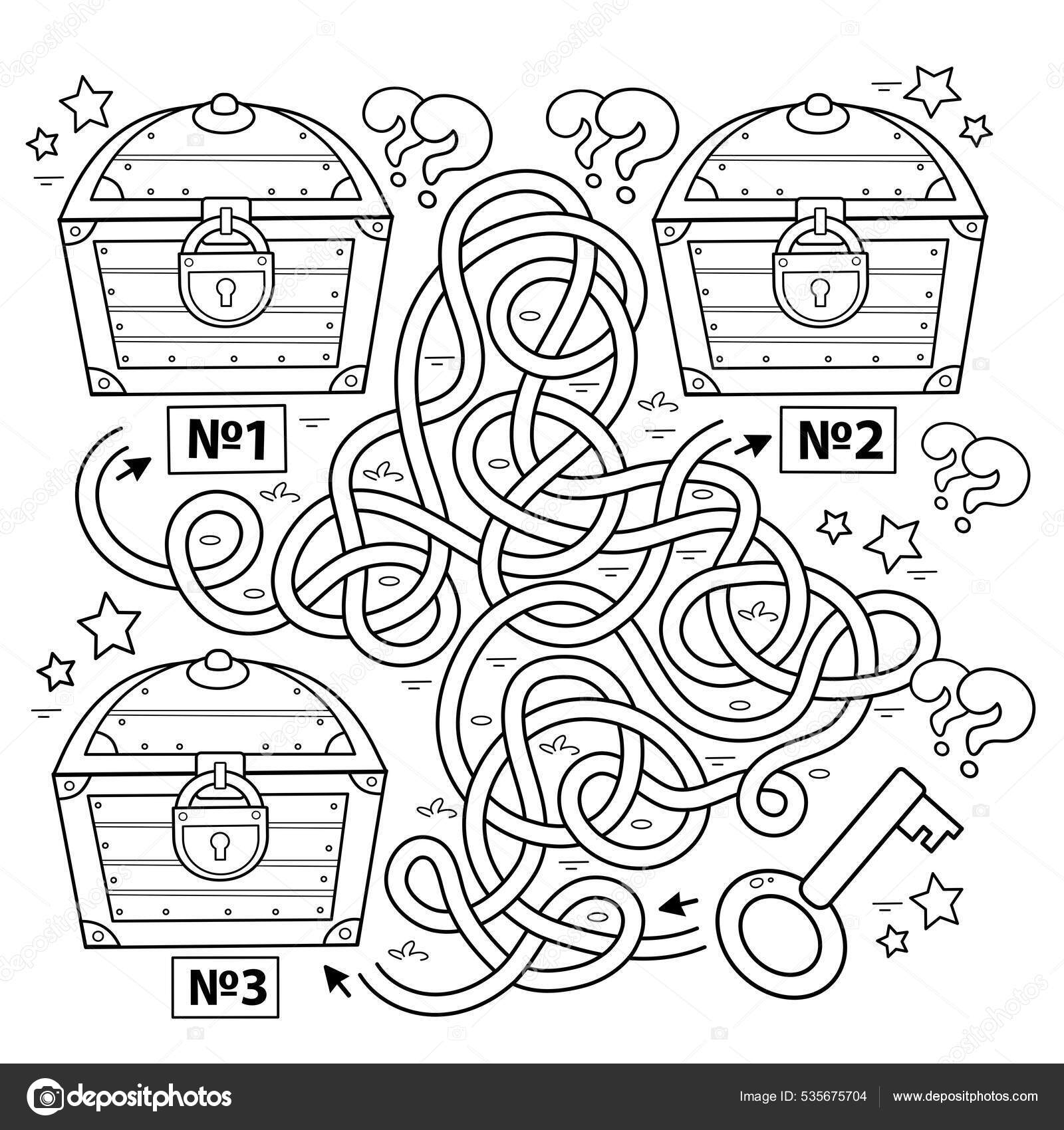 maze game painter and easel coloring book page Stock Vector Image