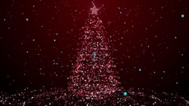 Kırmızı parçacık Noel ağacı arka planı