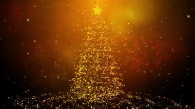 Altın sihirli Noel ağacı arka planı