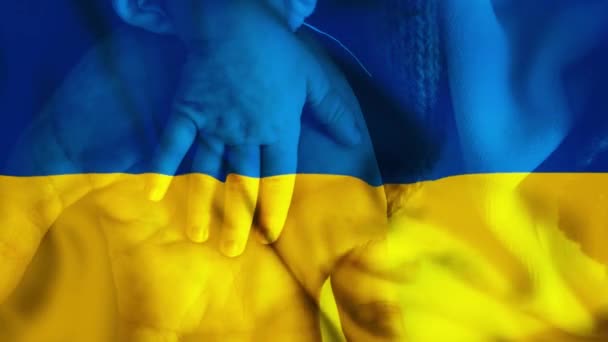 Esperança Paz Ucrânia Bandeira Ucraniana Vento — Vídeo de Stock