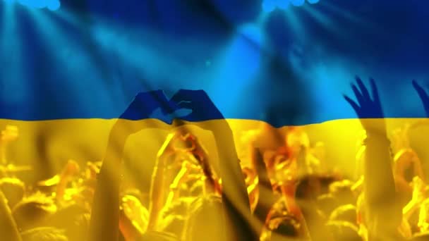 Naděje Mír Ukrajině Ukrajinská Vlajka Větru — Stock video