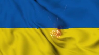 Ukrayna bayrağında zafer havai fişekleri