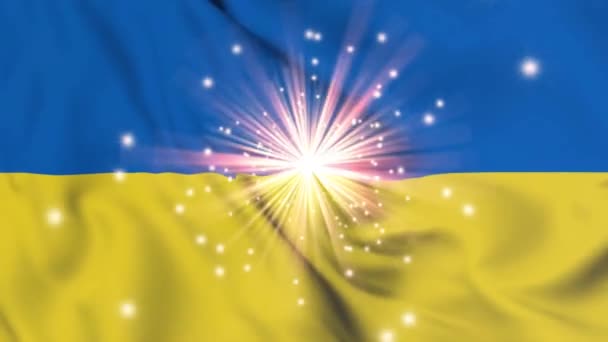 Fuegos Artificiales Victoria Bandera Ucrania — Vídeo de stock