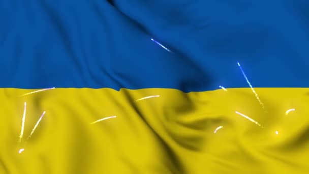 Victory Fireworks Ukrainian Flag — Stock Video