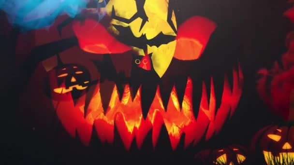 Gelukkig Halloween Spooky Rook Achtergrond — Stockvideo