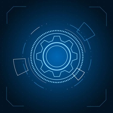 dijital teknoloji ve mühendislik, dijital telekomünikasyon konsepti, yüksek teknoloji, fütüristik teknoloji arka planı, vektör illüstrasyonu.