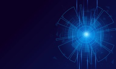 Bilim kurgu fütüristik kullanıcı arayüzü, HUD, Teknoloji soyut arkaplan, Vektör illüstrasyonu.
