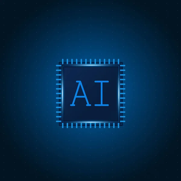 人工智能 电路板上人工智能芯片组 未来主义技术概念 — 图库矢量图片