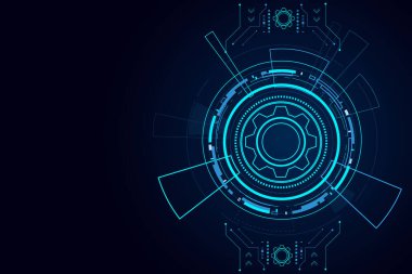 dijital teknoloji ve mühendislik, dijital telekomünikasyon konsepti, yüksek teknoloji, fütüristik teknoloji arka planı, vektör illüstrasyonu.