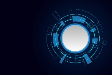 Fütüristik teknoloji soyut şablon, yenilikçi sanal kullanıcı arayüzleri, HUD, ok hızı arkaplan vektörü