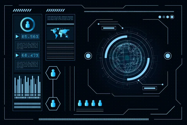 Futuristische Technologie Abstrakte Vorlage Innovative Virtuelle Benutzeroberflächen Hud Pfeilgeschwindigkeit Hintergrundvektor — Stockvektor