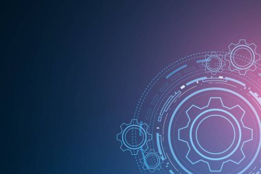 dijital teknoloji ve mühendislik, dijital telekomünikasyon konsepti, yüksek teknoloji, fütüristik teknoloji arka planı, vektör illüstrasyonu.