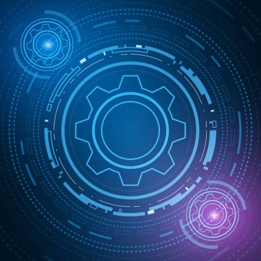 dijital teknoloji ve mühendislik, dijital telekomünikasyon konsepti, yüksek teknoloji, fütüristik teknoloji arka planı, vektör illüstrasyonu.