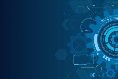 dijital teknoloji ve mühendislik, dijital telekomünikasyon konsepti, yüksek teknoloji, fütüristik teknoloji arka planı, vektör illüstrasyonu.