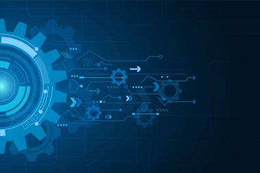 dijital teknoloji ve mühendislik, dijital telekomünikasyon konsepti, yüksek teknoloji, fütüristik teknoloji arka planı, vektör illüstrasyonu.