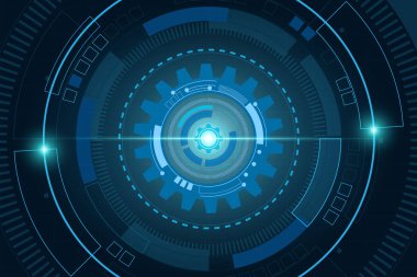 dijital teknoloji ve mühendislik, dijital telekomünikasyon konsepti, yüksek teknoloji, fütüristik teknoloji arka planı, vektör illüstrasyonu.