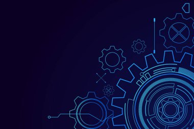 dijital teknoloji ve mühendislik, dijital telekomünikasyon konsepti, yüksek teknoloji, fütüristik teknoloji arka planı, vektör illüstrasyonu.