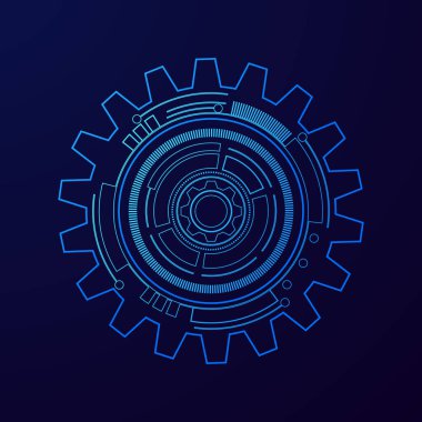 dijital teknoloji ve mühendislik, dijital telekomünikasyon konsepti, yüksek teknoloji, fütüristik teknoloji arka planı, vektör illüstrasyonu.