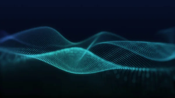 美しい抽象波技術の背景に青い光デジタル波の効果企業の概念 — ストック写真