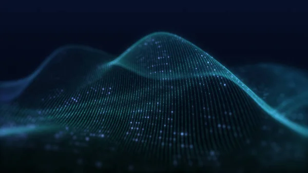 美しい抽象波技術の背景に青い光デジタル波の効果企業の概念 — ストック写真