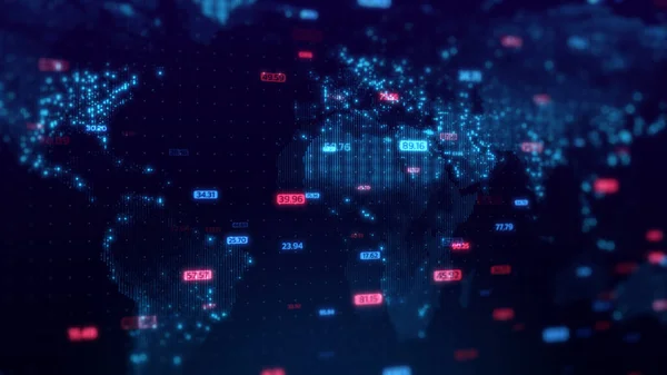 Världskartläggning Teknik Bakgrund Big Data Visualisering Digital Grid Affärsidé — Stockfoto