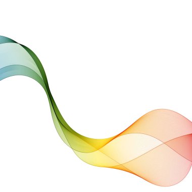 Renkli Tasarım Elementi Gradyan Dalga Hattı Beyaz Arkaplanda izole edildi. Soyut Şeffaf Dalgalı Yatay Çizgi.