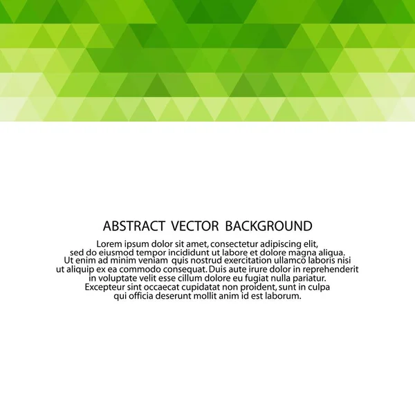 Grüner Dreieckiger Hintergrund Für Werbung Abstrakte Vorlage Für Die Präsentation — Stockvektor