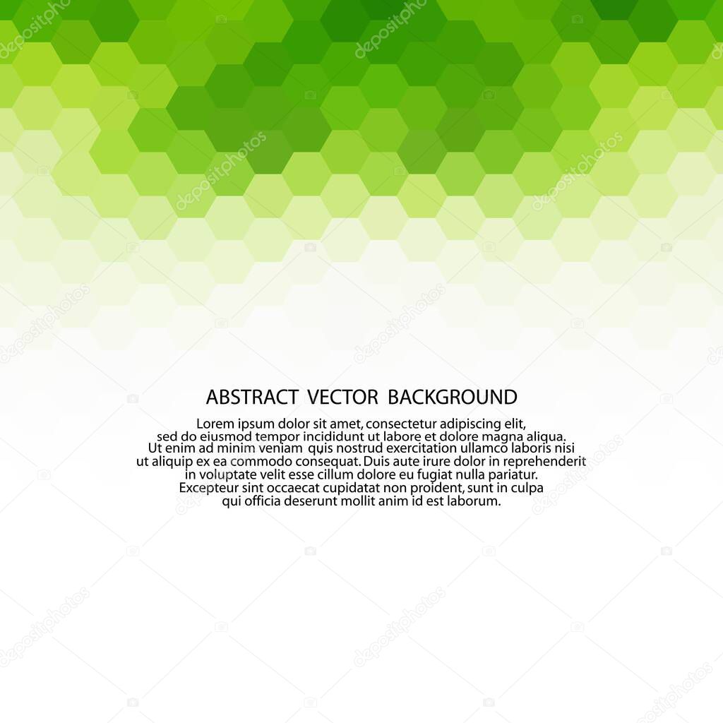 vector green geometric background. hexagonal background