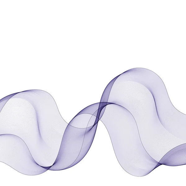 Hladké Vlnité Modré Čáry Formě Abstraktních Vln — Stockový vektor