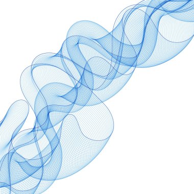 Soyut dalgalar şeklinde yumuşak dalgalı mavi çizgiler