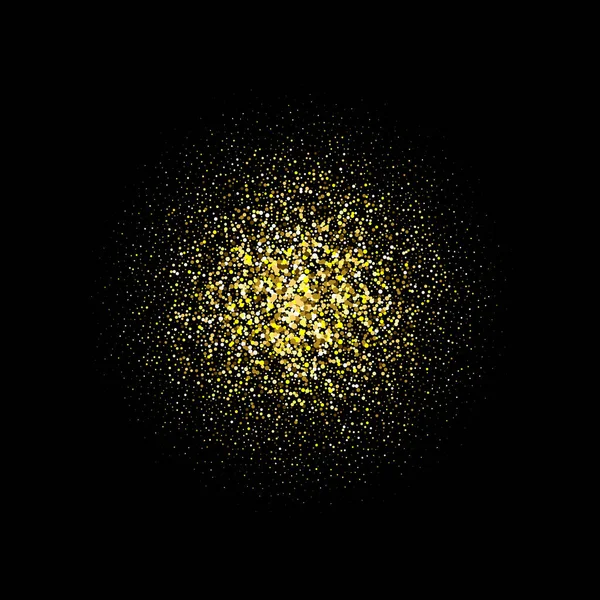 Golden Circle Chaotically Sprayed Particles Design Element — стоковый вектор