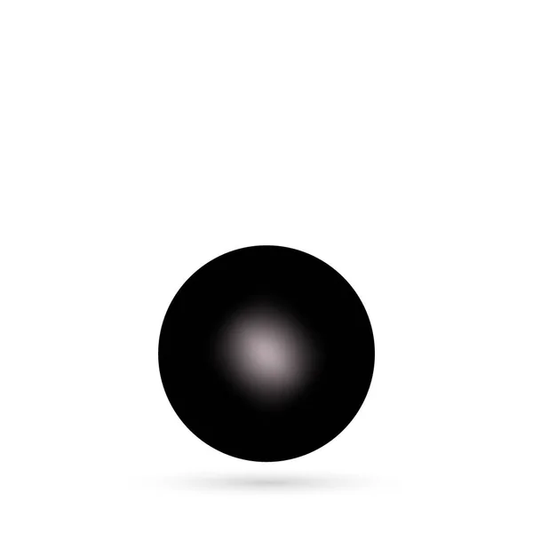 Black Realistic Ball Pearl Decor Element Beauty Fashion — Stockvektor